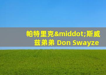 帕特里克·斯威兹弟弟 Don Swayze